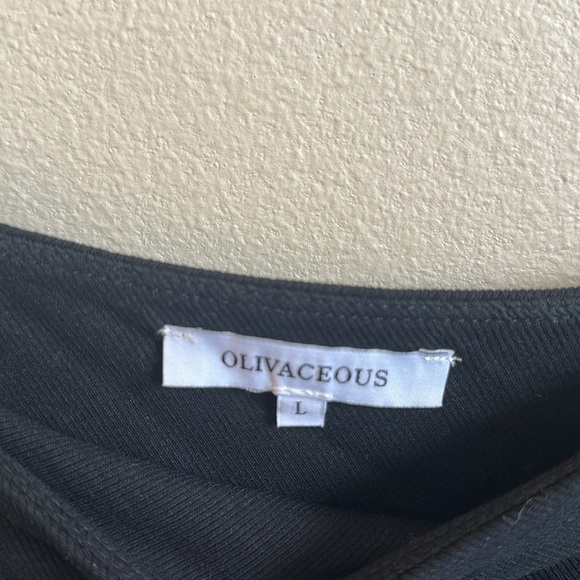 OLIVACEOUS Off The Shoulder Top Long Sleeve  Black Womens Size Large - Picture 5 of 7